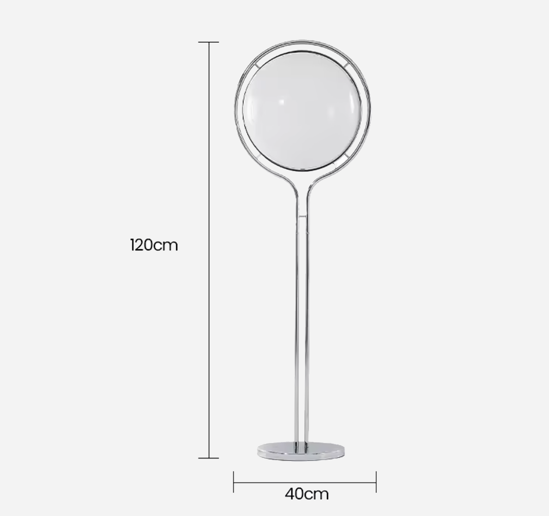 Art Deco Chrome & Acrylic Ball Floor Lamp