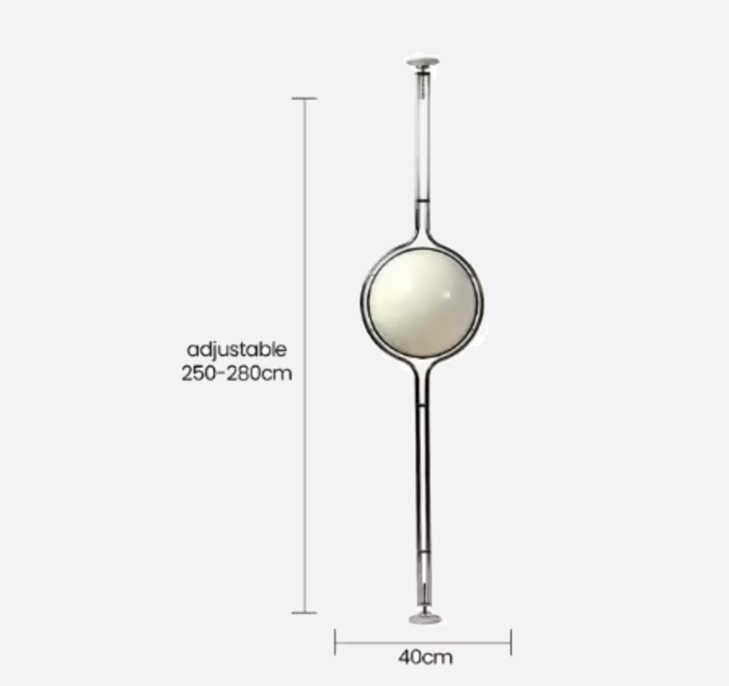 Art Deco Chrome & Acrylic Ball Floor Lamp