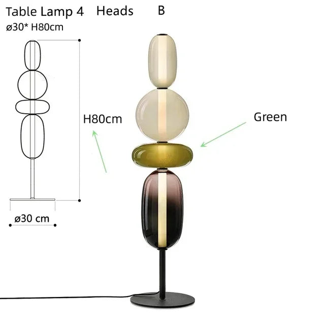 Stained Glass LED Floor Candy Lamp