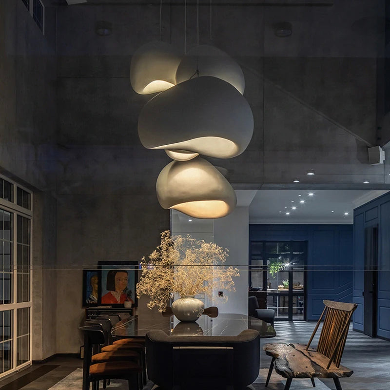 Japanese-Style Sculpted Pendant Light