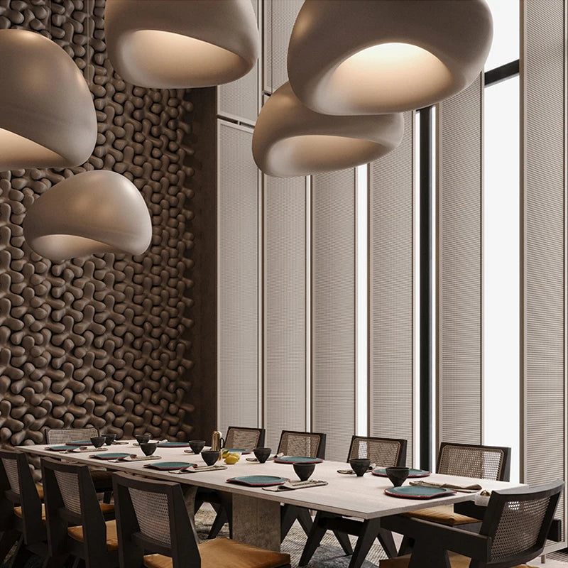 Japanese-Style Sculpted Pendant Light