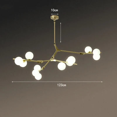 Modern Art Deco Molecular Chandelier