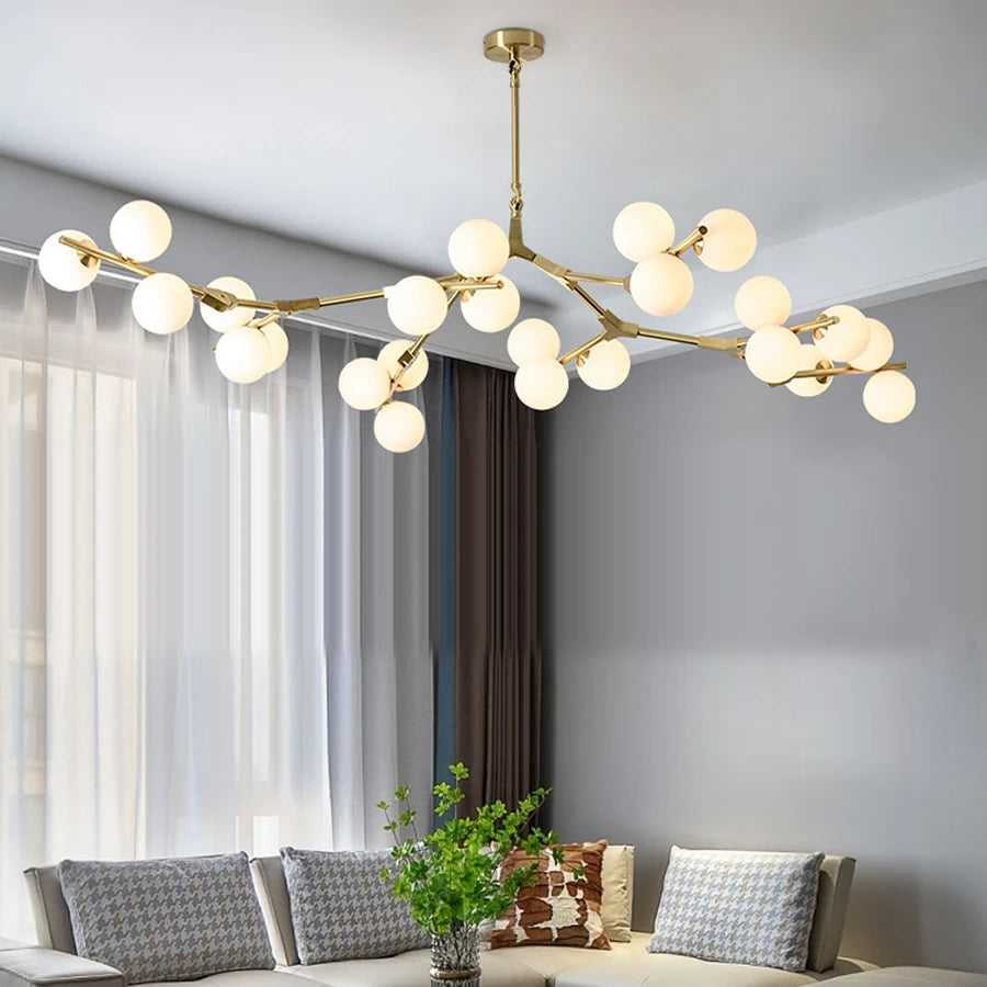 Modern Art Deco Molecular Chandelier