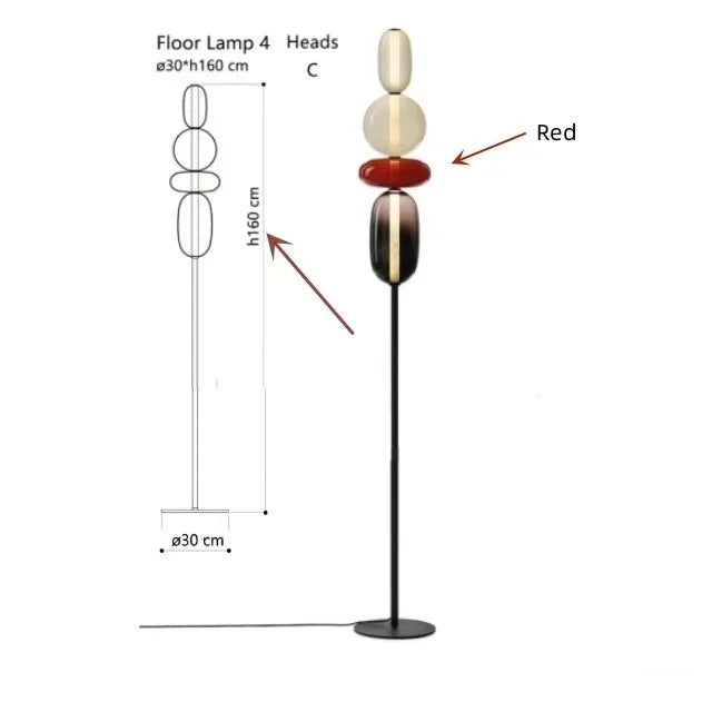 Stained Glass LED Floor Candy Lamp