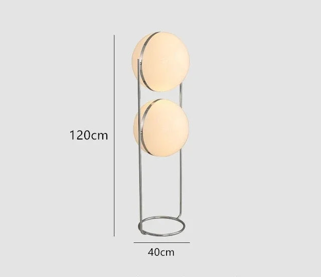 Art Deco Chrome & Acrylic Ball Floor Lamp