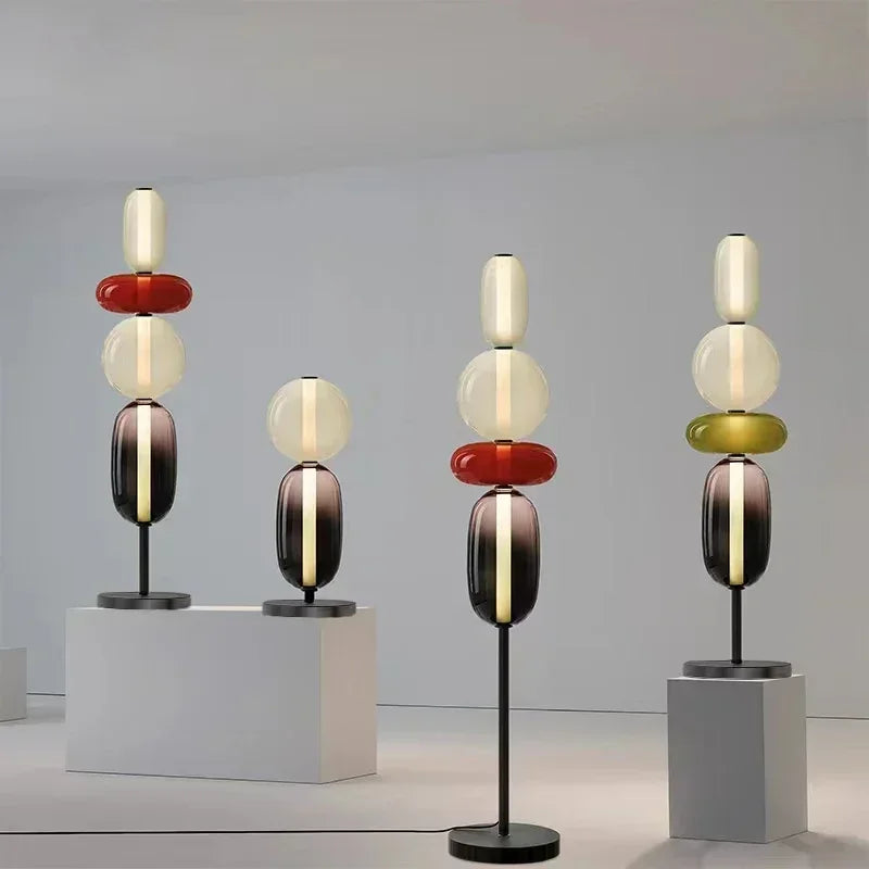 Stained Glass LED Floor Candy Lamp