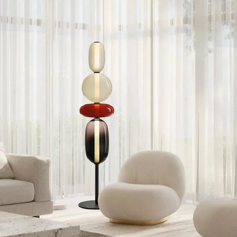 Stained Glass LED Floor Candy Lamp
