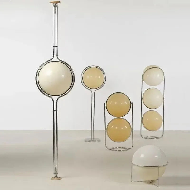 Art Deco Chrome & Acrylic Ball Floor Lamp