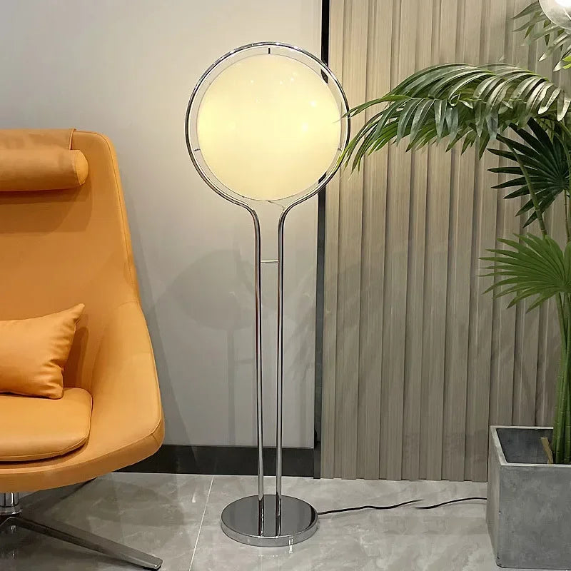 Art Deco Chrome & Acrylic Ball Floor Lamp