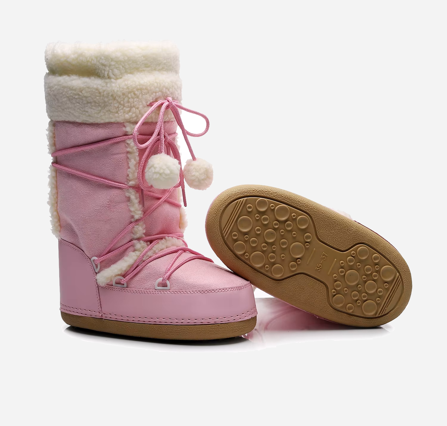 Pom Pom Pink Snow Boots