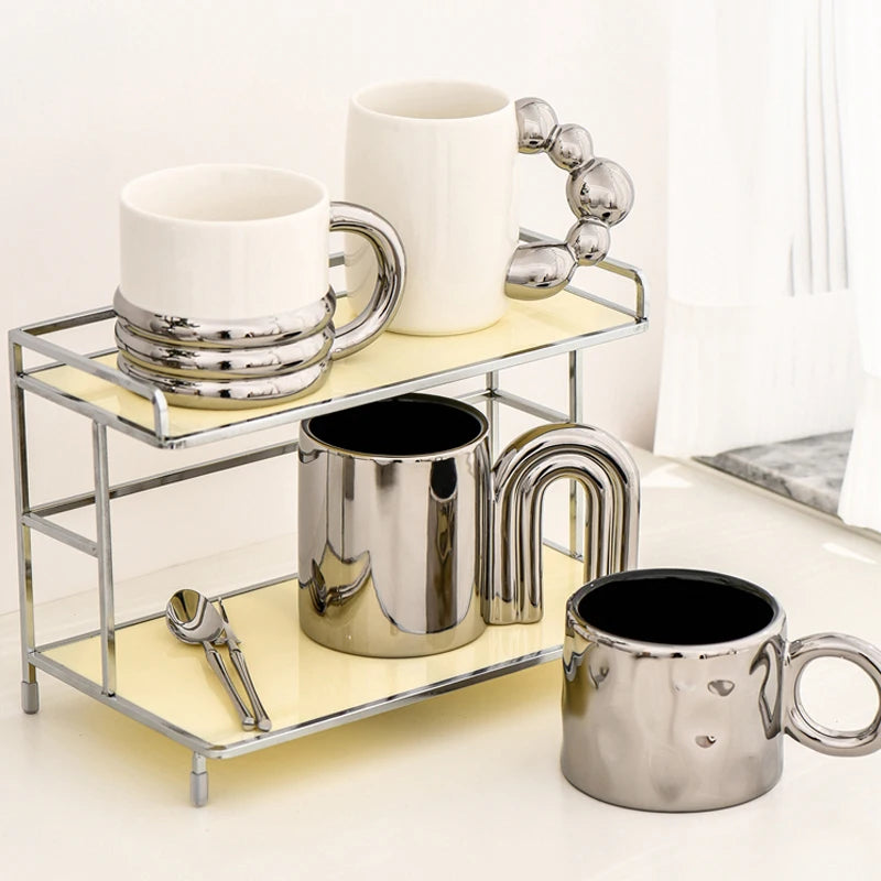 U-Handle Metallic Mug