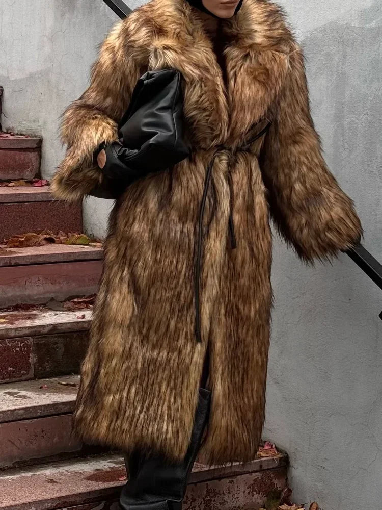 Gisele Long Faux Fur Coat