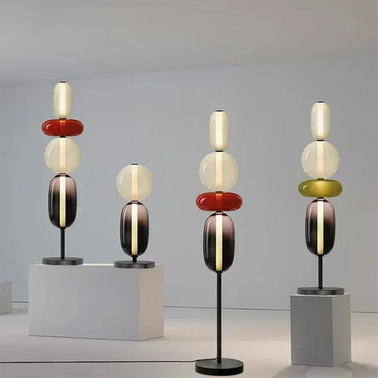 Stained Glass LED Floor Candy Lamp