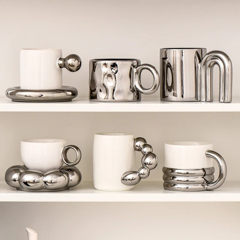 U-Handle Metallic Mug