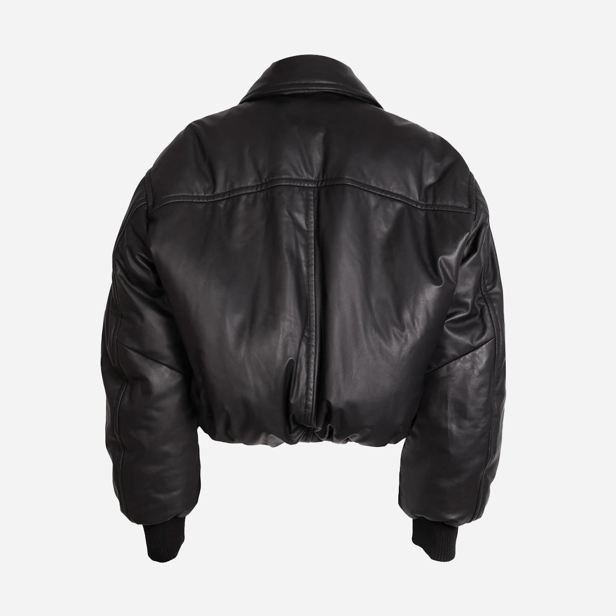 Leather Oversized Bomber Jacket