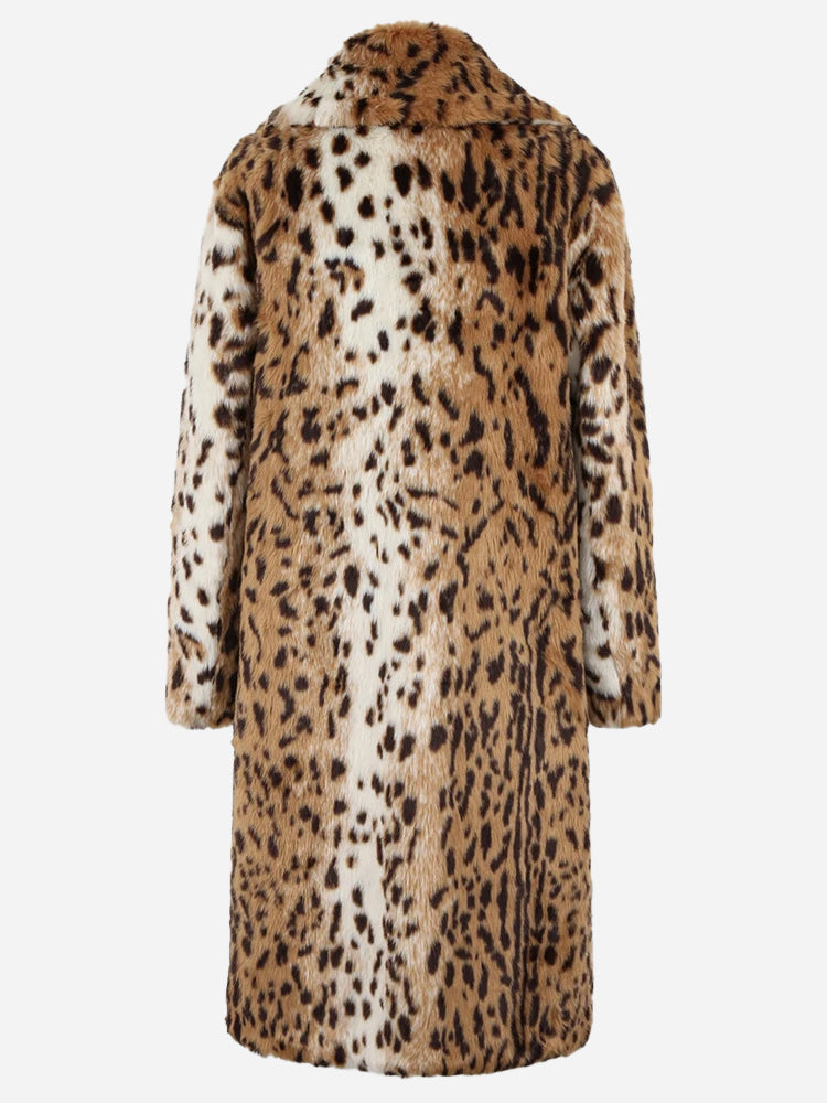 Leopard Print Faux Fur Coat