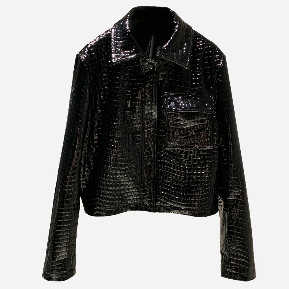 Patent Leather Bubble Jackets