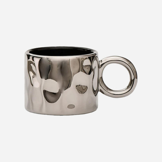 Textured Metallic Ceramic Mug