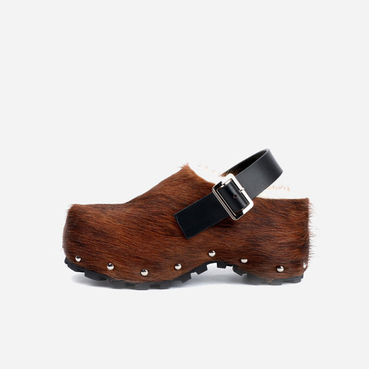 Fur Clogs Brown