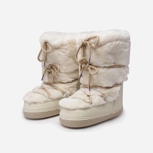 Beige Snow Boots Long