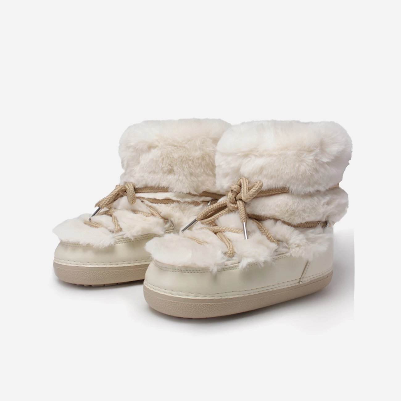 Beige Snow Boots Short