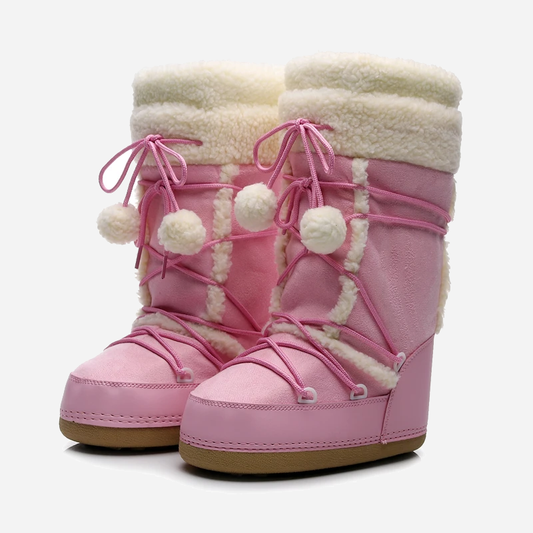 Pom Pom Pink Snow Boots