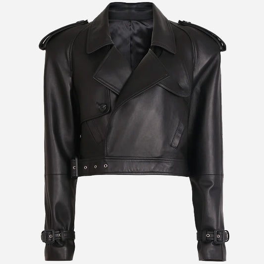 Leather Cropped Jacket