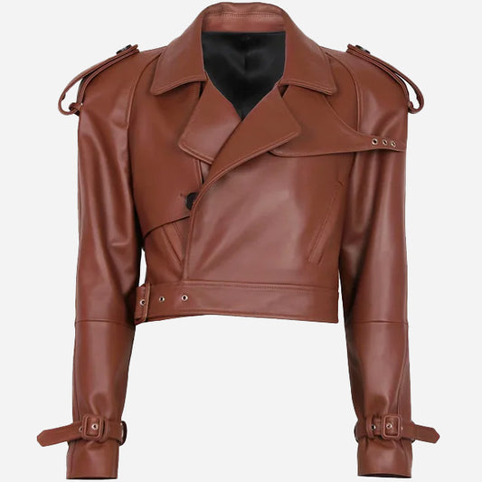 Leather Cropped Jacket