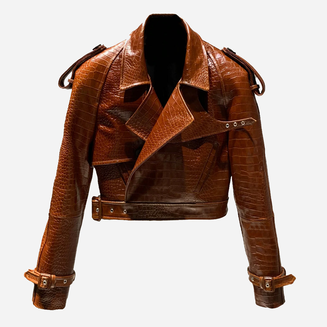 Croc Leather Jacket